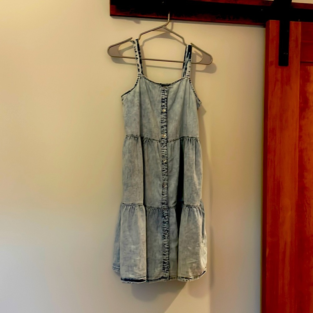 Gap Kids acid wash denim sundress girls XXL
